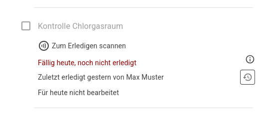 Aufgabe mit NFC-Verknüpfung